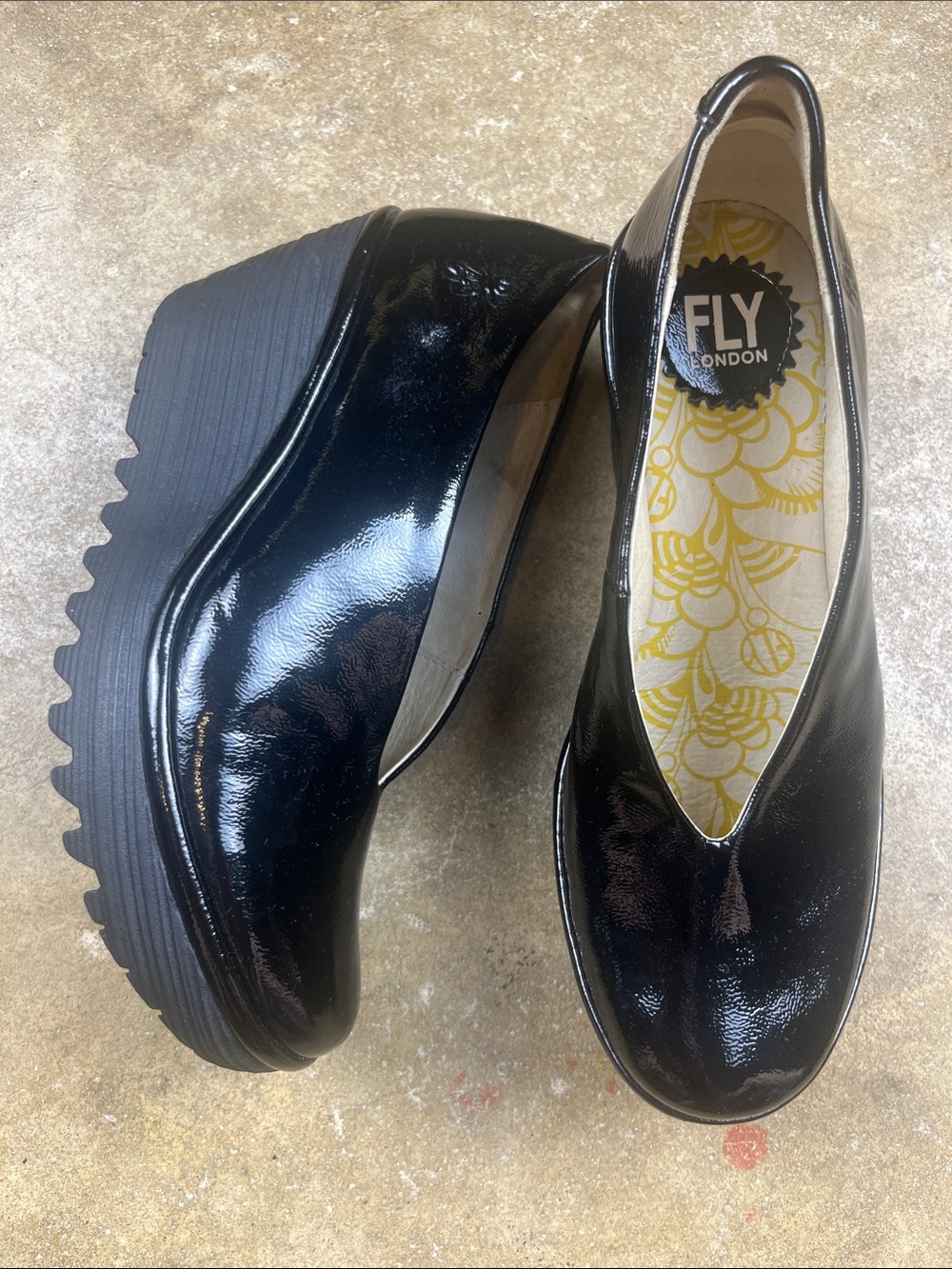 Fly London Yoza Black Patent Platform Wedge Slip-Ons
Size: 39 - Picture 2 of 13